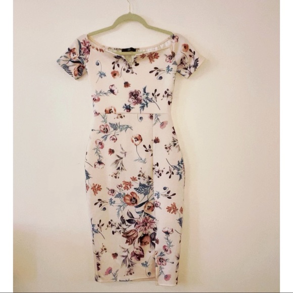 Missguided Bardot floral midi dress - Picture 6 of 7